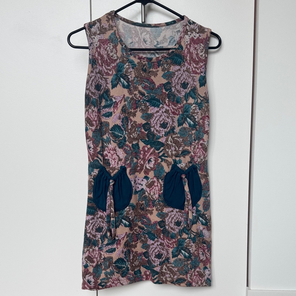 Floral Sleeveless Dress with Bow Accents